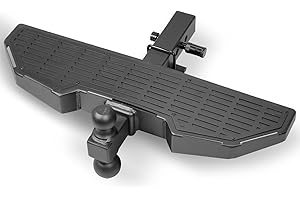 LOX ROX 2" Trailer Hitch Step with 2-Inch & 2-5/16 Inch Ball Mount | Pickup Truck&Trailer&SUV Rear Bumper Guard Protector | Anti-Slip Design&with Traction Function | with U-Bolt Stabilizer and Pin Lock
