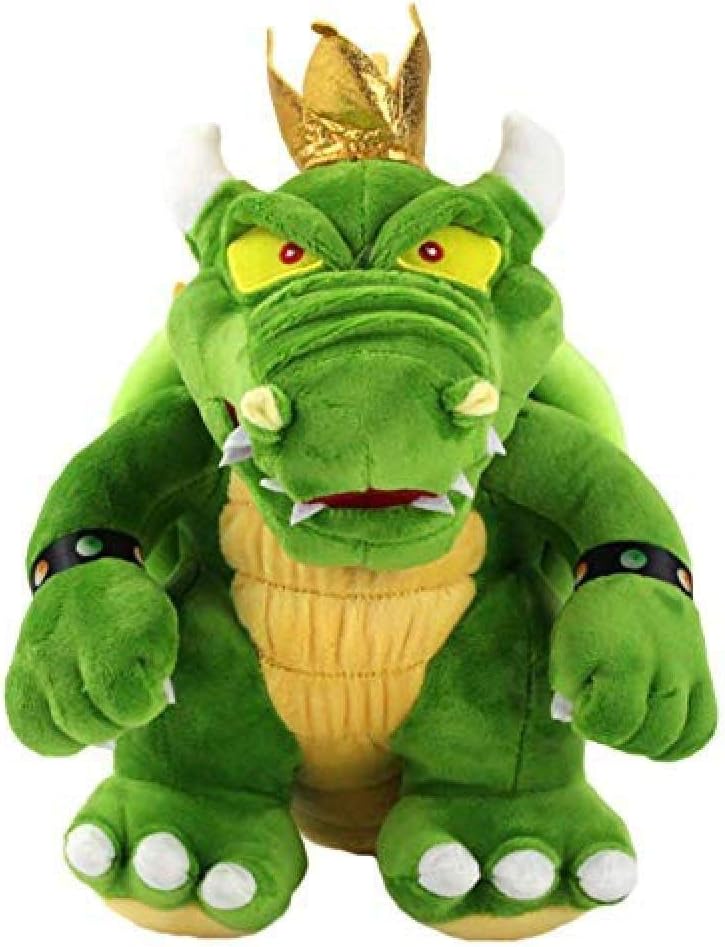 PAINUR Super Mario King Koopa Bowser Plush Toy Stuffed Animal Doll Green Skin Gold Crown Lovely Toys Gift For Children 30Cm