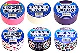 Duct Tape 6-Pack White , Purple, Pink, Skulls, Rainbow Leopard, Peace & Love