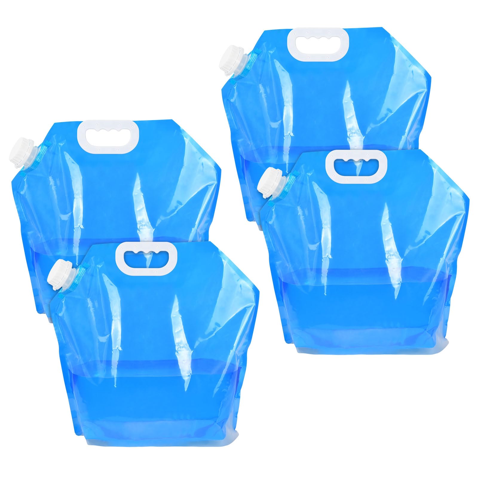 Rundago 10L Water Container 4Pcs Collapsible Water Container Water Carrier Water Storage Containers Camping Water Containers (4, blue 10L)