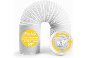 AUKNEY Portable Air Conditioner Hose, 5.9" Diameter Anti-Clockwise Thread, Universal Replacement AC Vent Hose Length up to 59" (Does not include coupler)