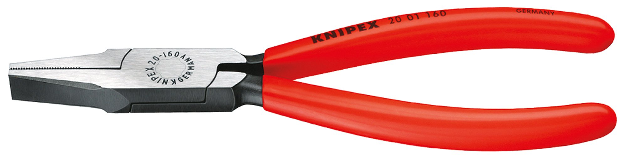 KNIPEX 20 01 140 Flat Nose Pliers black atramentized plastic coated 140 mm