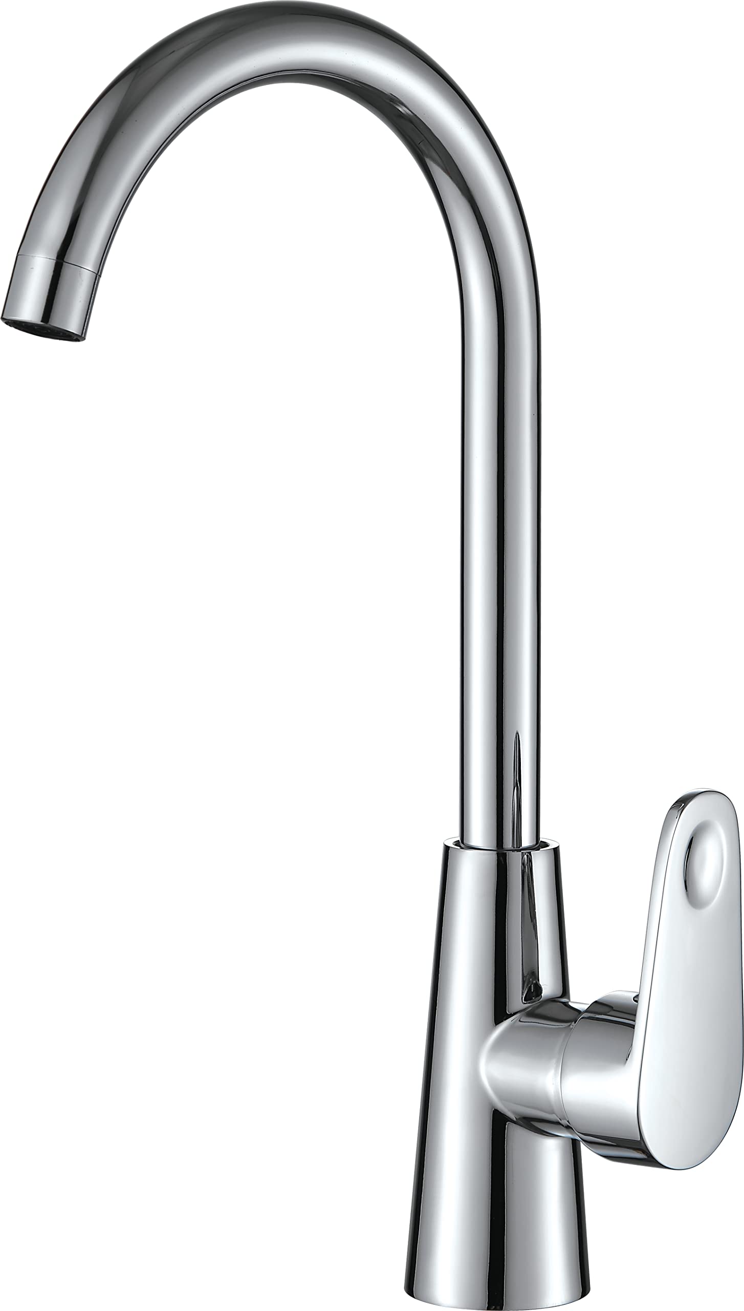 Xcel Home Luxury Chrome Brass Kitchen Tap - Deck Mounted Monobloc with Swivel Swan Neck & Single Lever