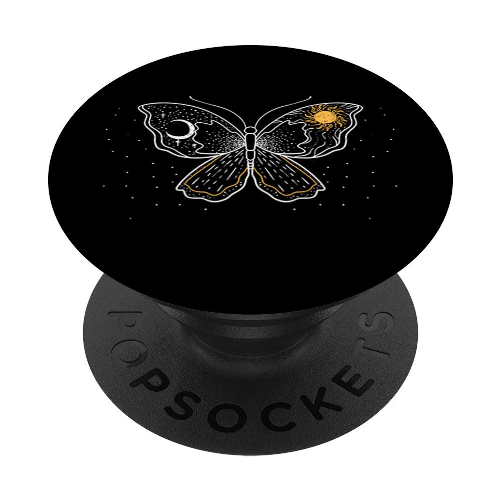 PopSockets Sun Moon Butterfly Cute Lunar Outer Space Stargazer Gift PopSockets PopGrip: Swappable Grip for Phones & Tablets