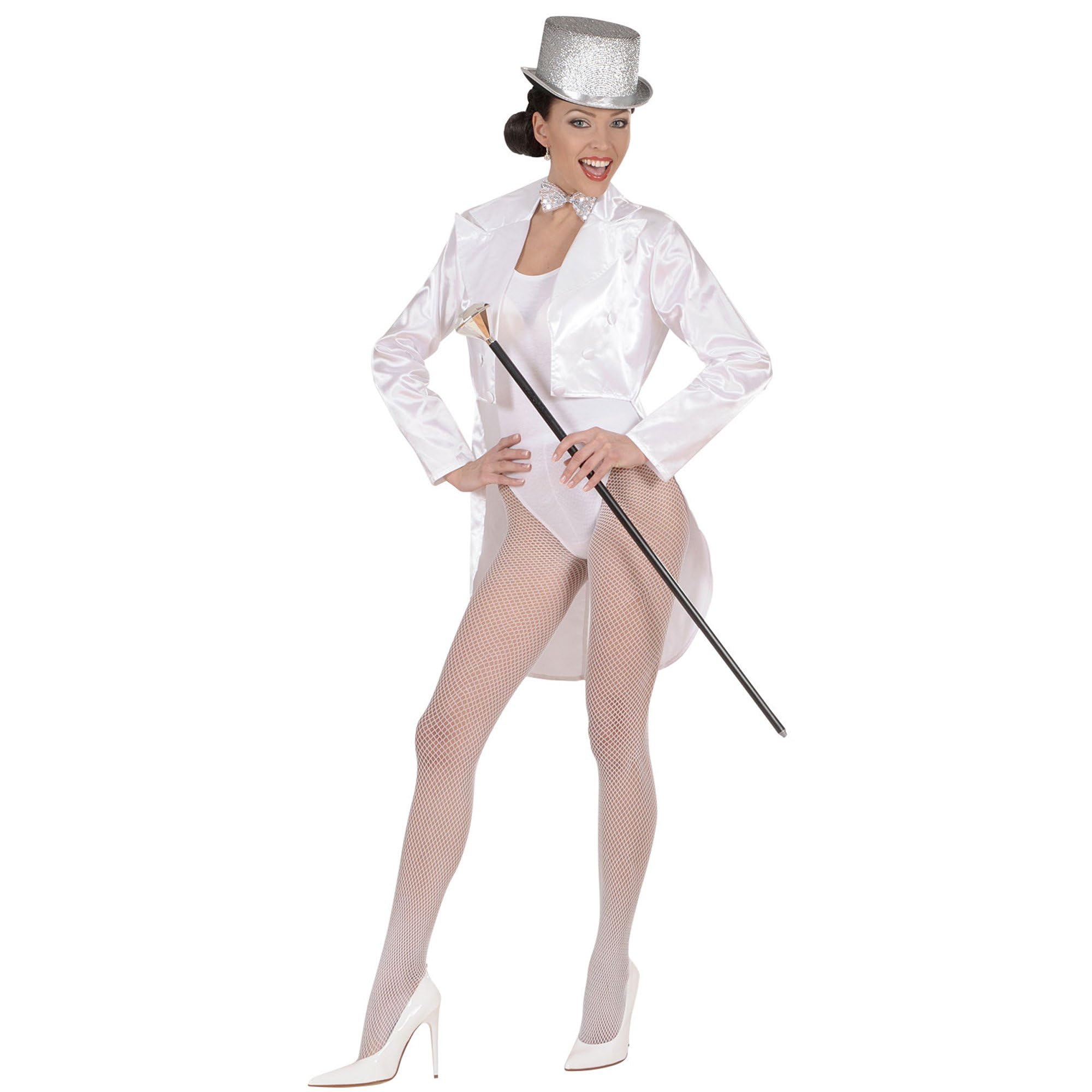 Tailcoat White Satin Womens Costume Medium for Hardy Hollywood Film Fancy Dress โ image 1