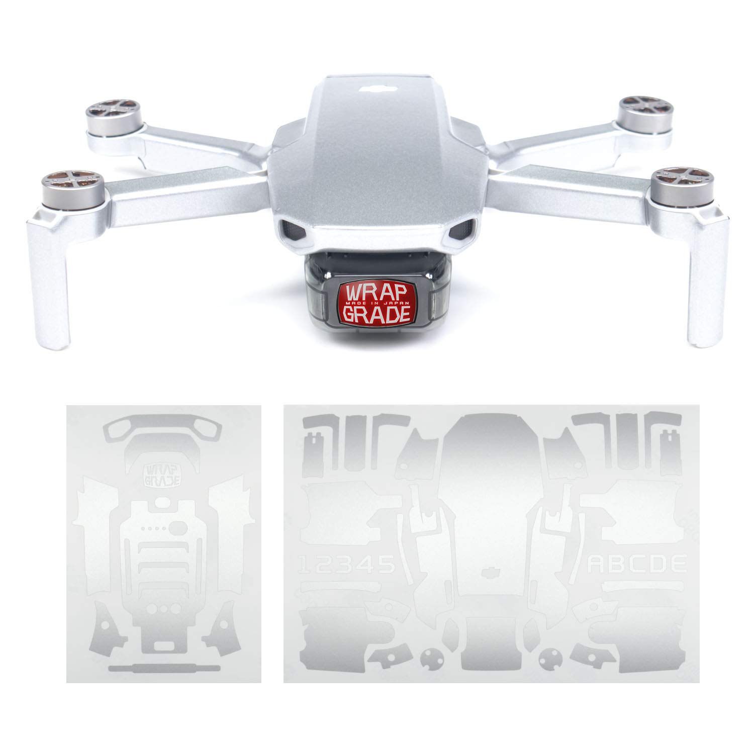 Wrapgrade Skin Sticker compatible with DJI Mavic Mini (AIRFORCE SILVER)
