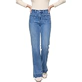 ZPIUO Wide Leg Jeans Woman, High Waisted Jeans for Women Trendy Stretchy Baggy Denim Pants with Pocket