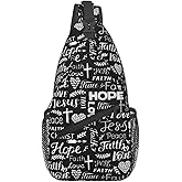 Christian Jesus Cross Crossbody Sling Bag For Women Men Adjustable Chest Bag Cute Shoulder Backpack Daypack For Sport Travel Hiking