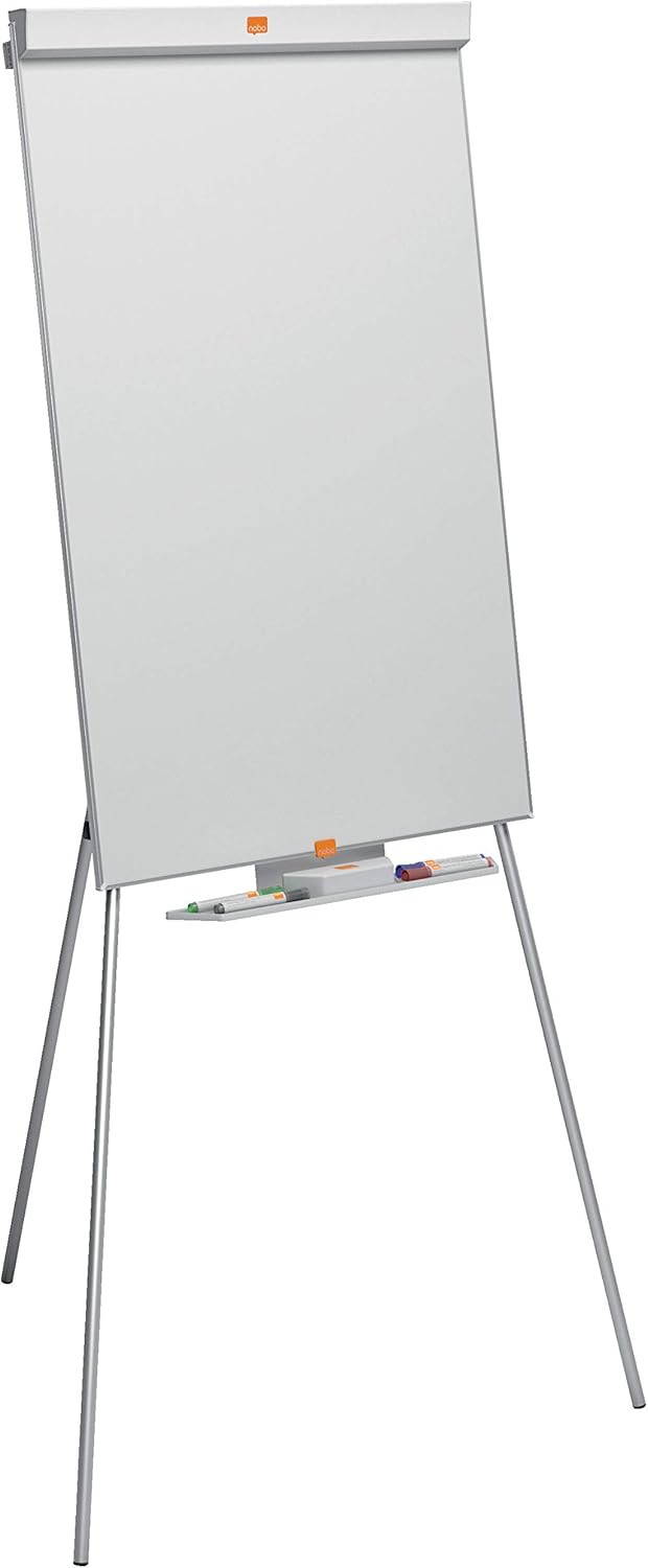 Nobo Barracuda Magnetic Whiteboard, Flipchart Easel with Adjustable Tripod Stand, 680 x 1840 x 680 mm, White : Office Products