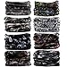 DEMIL Multifunctional Sports Stretchable Seamless Casual Headband Sweatband Magic Camo Scarf Balaclava Headwear Head Wrap (8PCS-W)