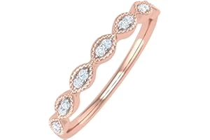 FINEROCK 0.04 Carat Anniversary Wedding Band Ring in 10K Solid Gold