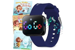 BENNY BRADLEY'S Potty Training Watch for Kids V2 – A Water Resistant Potty Reminder Device for Boys & Girls to Train Your Toddler with Fun/Musical & Vibration Interval Reminder with Potty Training eBook (Navy)