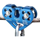 Lixada Zip Line Pulley 30KN Tandem Speed Double Pulley for 1/4 5/16 3/8 1/2 Cable Backyard Zipline, Hauling, Rigging and Commercial Purposes,Holds Upto 6700lbs