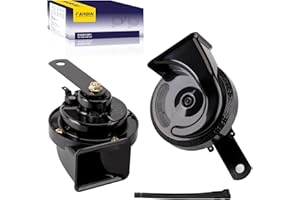 FARBIN Train Horn for Truck 12V Car Horns Loud Waterproof Electric Snail Horn Kit for Any 12V Vehicl (black, 12v)