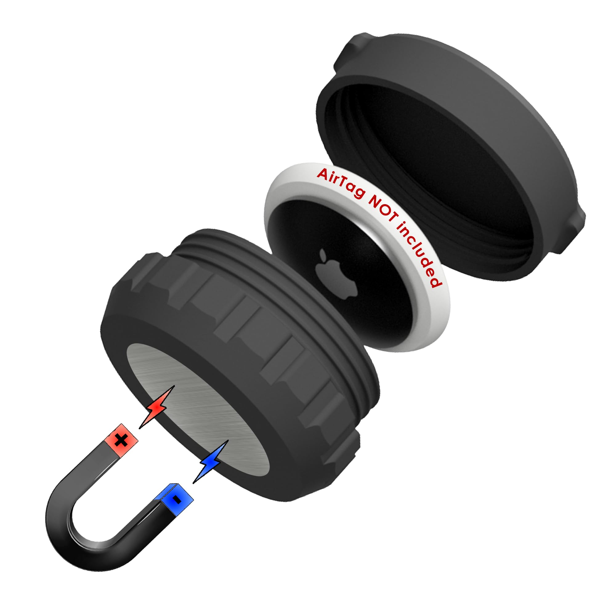 Mars Outpost Original Magnetic Case for AirTag (Gen. 1 & 2) Easily Hidden Strong Impact, Vibration & Waterproof Magnet Holder/Secure Protective Scratch Resistant Tag Tracker Outdoor Mount — image 1