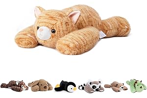 Niuniu Daddy 20" | 3.3 Pound Weighted Cat Stuffed Animals for Adults, Orange Cat Plush Toy for Toddler Teens Kids, Large Orange Kitty Plushy Pillow with Soft Fur for Present Christmas Birthday
