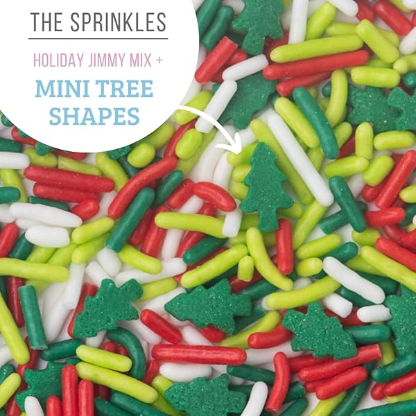 SWEETS INDEED CHRISTMAS COOKIE DECORATING KIT – 11.31 OZ | 3 FROSTING TUBES (RED, GREEN & WHITE) + 4 DECORATING TIPS + 2.5 OZ HOLIDAY SPRINKLES FOR CHRISTMAS COOKIES, CUPCAKES & CAKES