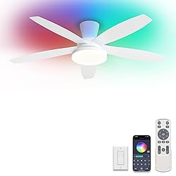 ZMISHIBO 48 inch RGB Ceiling Fans with Lights and