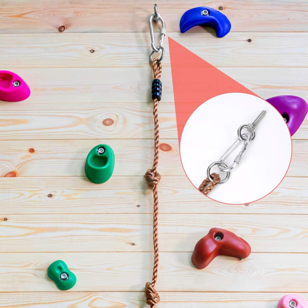 SEKKVY 25 Rock Wall Climbing Holds for Kids, Climbing Rocks for Indoor Outdoor Play Set, Rock Wall Hand Holds Kit with 2 Inch Mounting Hardware: Sports & Outdoors