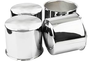 Rheedal 4Pcs 5.15inch Trailer Wheel Center Caps Push Through 5.15" Bore 4.91" Tall Hub Cap for Truck SUV RV Wheel Rim, Chrome Silver Wheel Cover