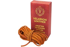 VELARION LEATHER Velarion Flat Genuine Leather Strip Cord 3mm Wide, 5 m Long Real Leather Braiding String for Jewelry Making, Crafting, Beading, DIY - Thickness Options (Crazy Light Brown, 1,3 mm Thickness)