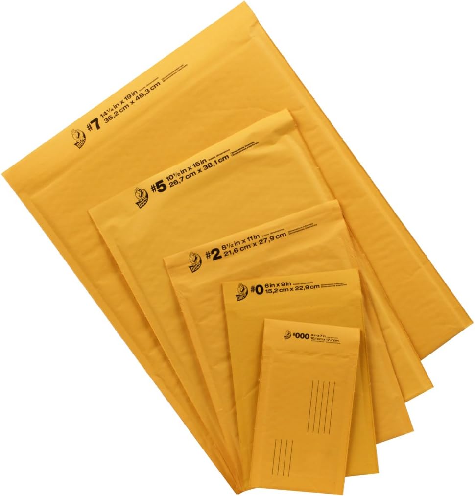 Duck Brand Kraft Bubble Mailers, 2-8.5 x 11 Inches, 5-Pack (284692) : Padded Envelopes : Office Products