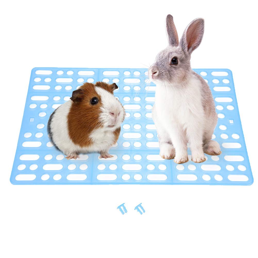 Pssopp Professional Rabbit Cage Mat Specifically Designed for Guinea Pigs and Rabbits - Premium Pet Nest Pad with Drainage Hole Design, Easy to Clean Plastic Feet Surface, Blue