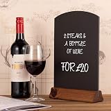 Chalkboards UK WC124F Table Top Chalkboard with Plinth A4 Rustic Brown view 2