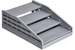 Ziociura 4-Step Cat Litter Ramp, Cat Litter Catcher, Non-Slip, Portable and Adjustable Pet Stair Catcher, Gray