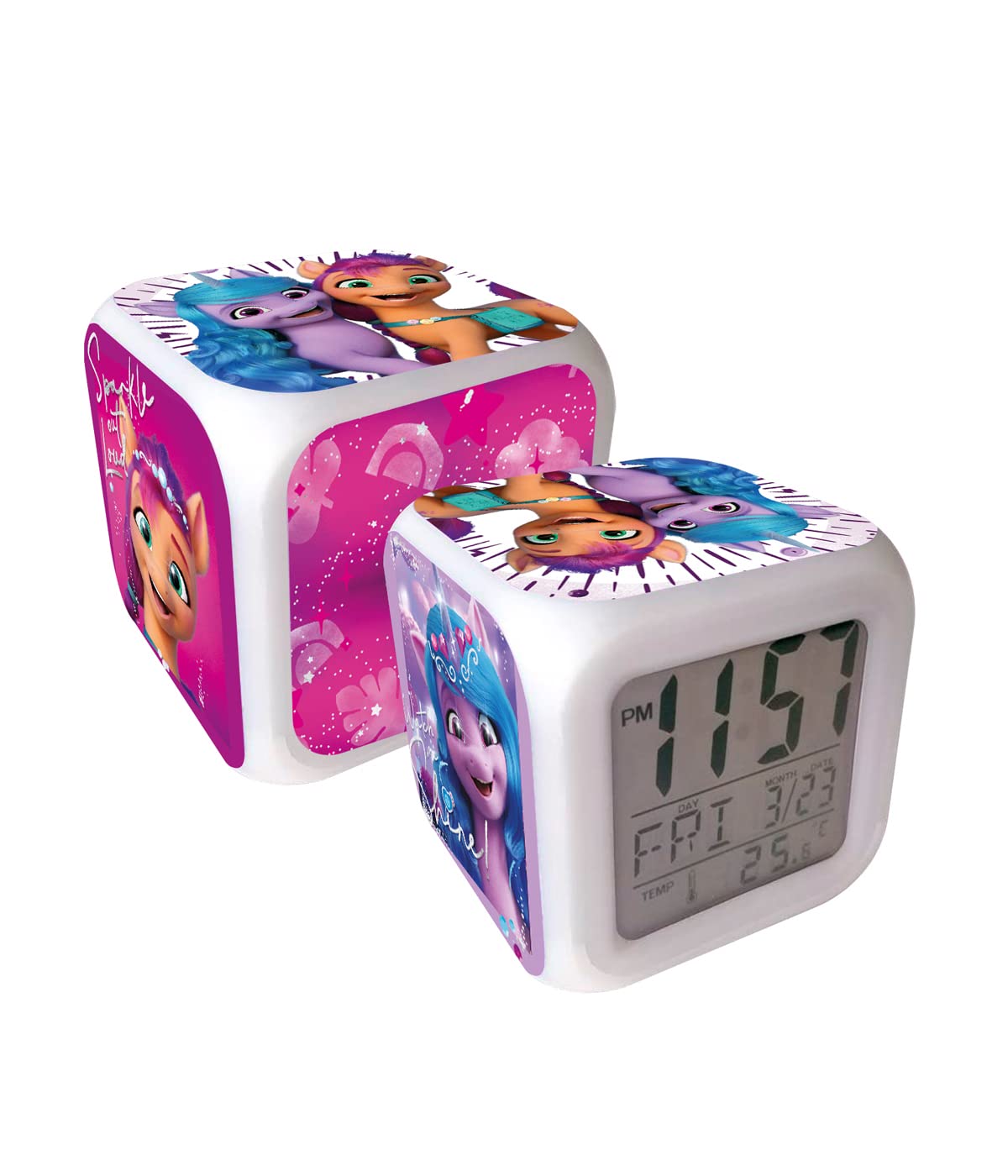 Joytoy Little Pony 42671 The Movie 2 Cube Alarm Clock 8 x 8 x 8 cm Colourful Small