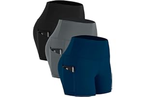 CADMUS High Waist Athletic Shorts for Womens Yoga Fitness Running Shorts with Deep Pockets