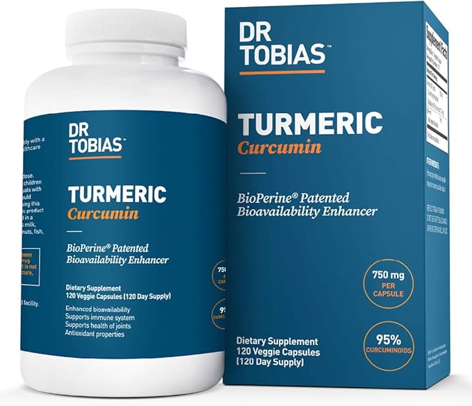 Amazon Com Dr Tobias Turmeric Curcumin Extra Strength 750 Mg Turmeric 120 Vegetarian Capsules 1 Daily Health Personal Care