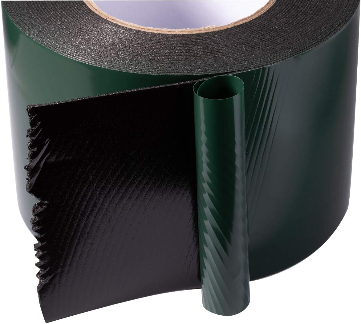 YoiYee 100mm x 10m Double Sided Foam Tape, Strong Sticky Adhesive Green Film Glazing Tape, PE Sponge Strip Sticky Mounting Tape, Black - Image 5
