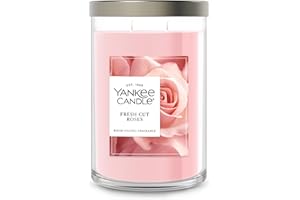 Yankee Candle Large Tumbler Scented Candle with up to 80 Hour Burn Time, Premium Plant Wax Blend for Consistent Burn, 20 oz Tumbler Candle with Room Filling Fragrance, Fresh Cut Roses