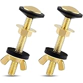 Sopoloray 2Pcs Universal Toilet Tank to Bowl Bolt Kit, Heavy Duty Stainless Steel Bolts with Rubber Washers and Wing Nuts