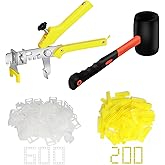 Storystore Tile Leveling System with Tile Pliers and Hammer - 600 Piece Tile Spacers Clips and 200 Piece Reusable Wedges, 1/8 Inch Tile Installation Tools Kit