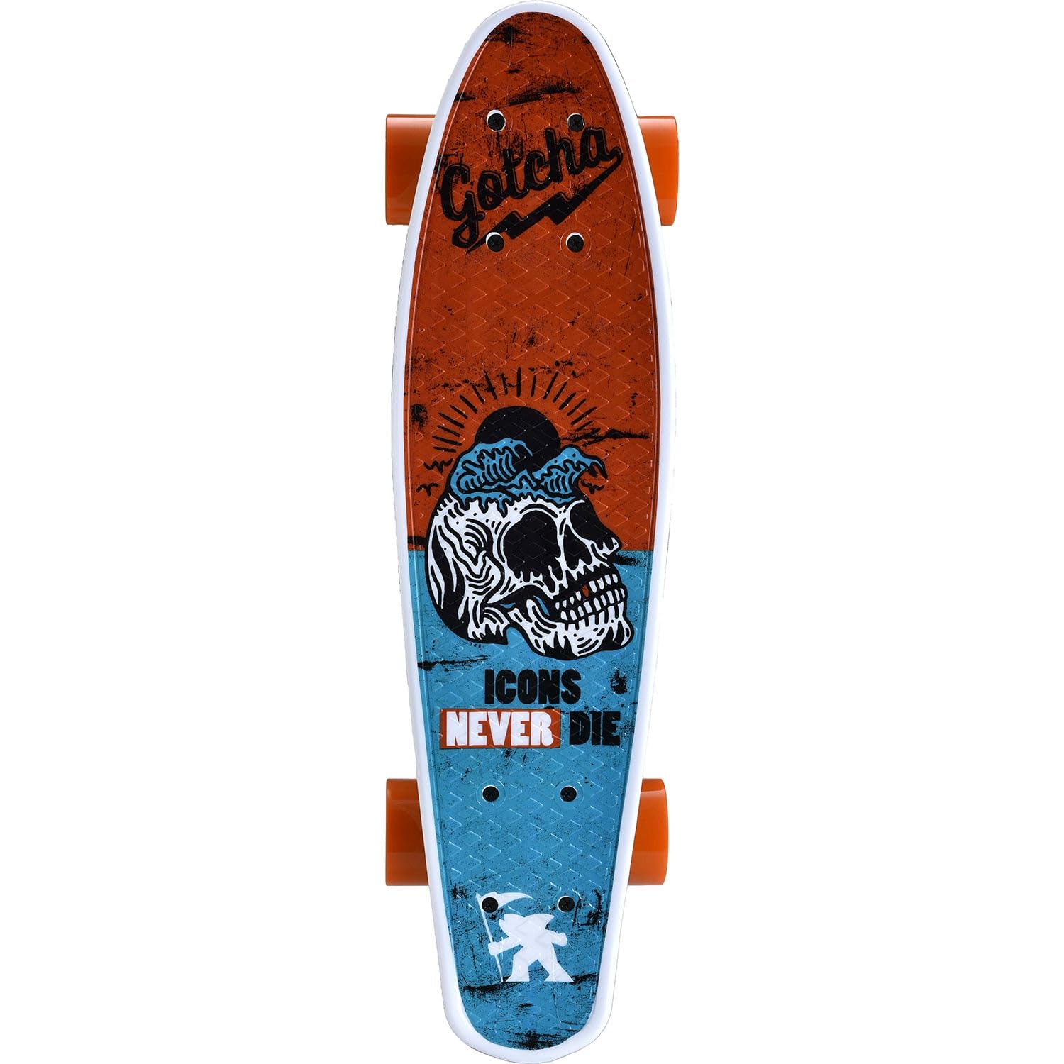 Gotcha Icons Never Die Complete Cruiser Skateboard,White/Multi,5.75-Inch