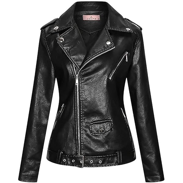 Generic Faux Leather Jacket Women Spring Autumn Moto Biker Zipper