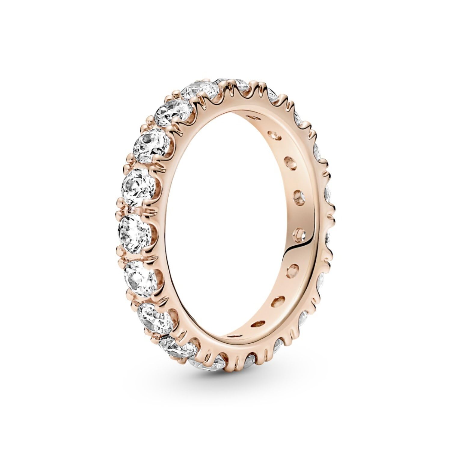 Pandora Timeless 14k Rose gold-plated Sparkling Row Eternity ring with clear cubic zirconia, 54