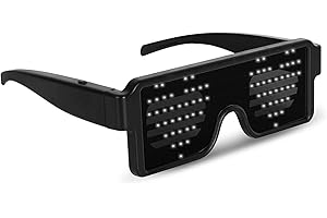 12VMONSTER WHITE LED Flash Glasses 8 Adjustable Patterns Luminous Flashing Shades Eye Wear For Birthday Party Corporate Events Raves Music Festivals Nightclubs Concerts Weddings Dancing Group Fitness Great Gift