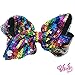 JoJo Siwa Signature Collection Hair Bow with Square Sparkle Sequins - Rainbow - Sticker Patch Set Included