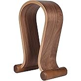 SAMDI Wood Headphone Stand, Headphone Holder Wood Headset Stand Compatible for Sony, Bose, Shure, Jabra, JBL, AKG Gaming Headphones Display et. (Walnut)