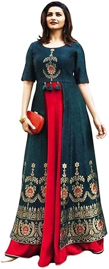 M.R. Rayon green with red best color combination one piece suit (M)