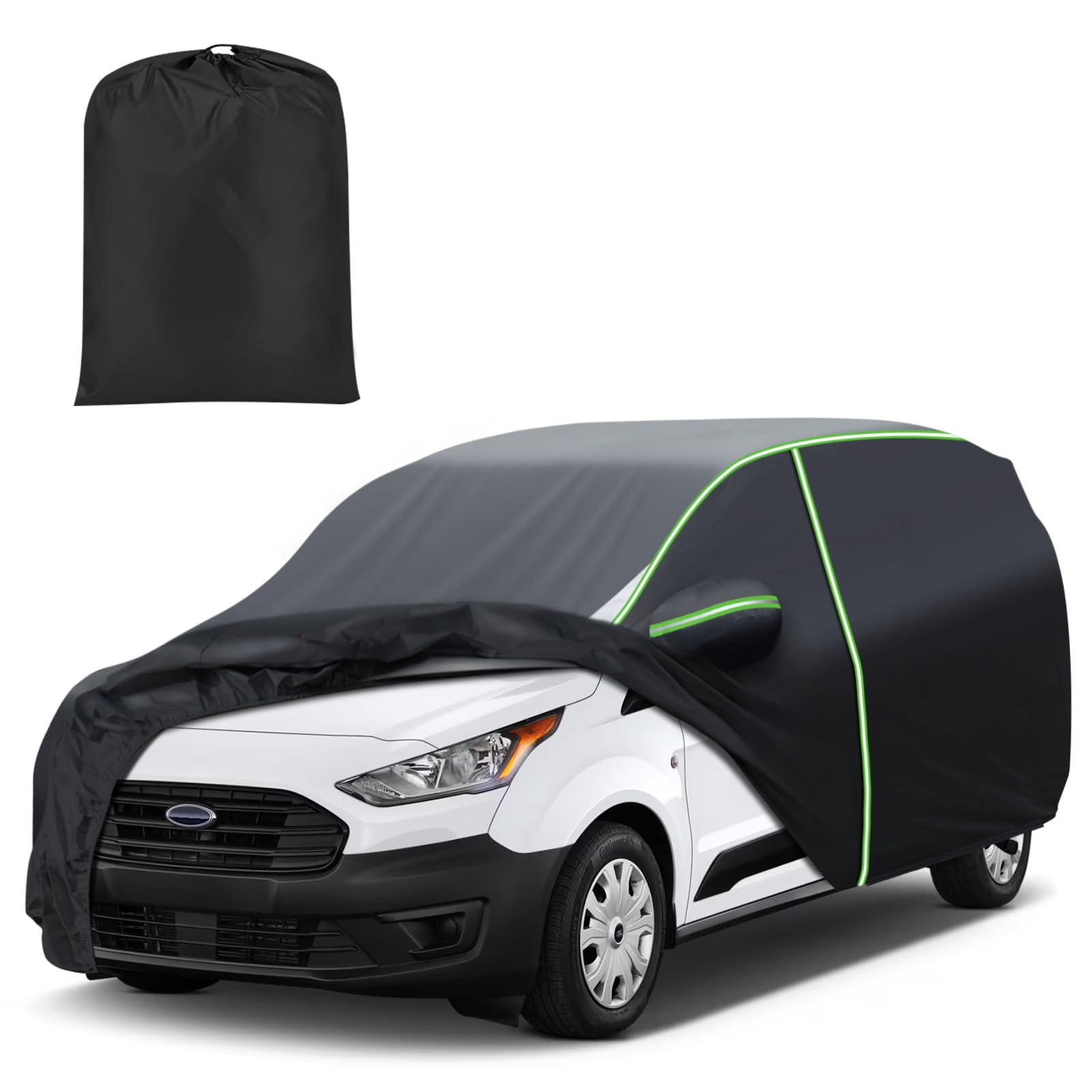 Photo 1 of Mixsuper Liner Car Cover for Ford Transit Connect 2014-2026, 7 Layers Waterproof Car Cover Accessories for Transit Connect Van with Zipper Door, Windproof Straps, Reflective Strips, All Weather