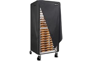 ANartcle Pan Bun Rack Cover,600D Waterproof and Dustproof Bun Rack Cover, Suitable for Commercial Bun Pan Bakery Rack - 20 Sheet,23" W x 26" D x 61" H,Black
