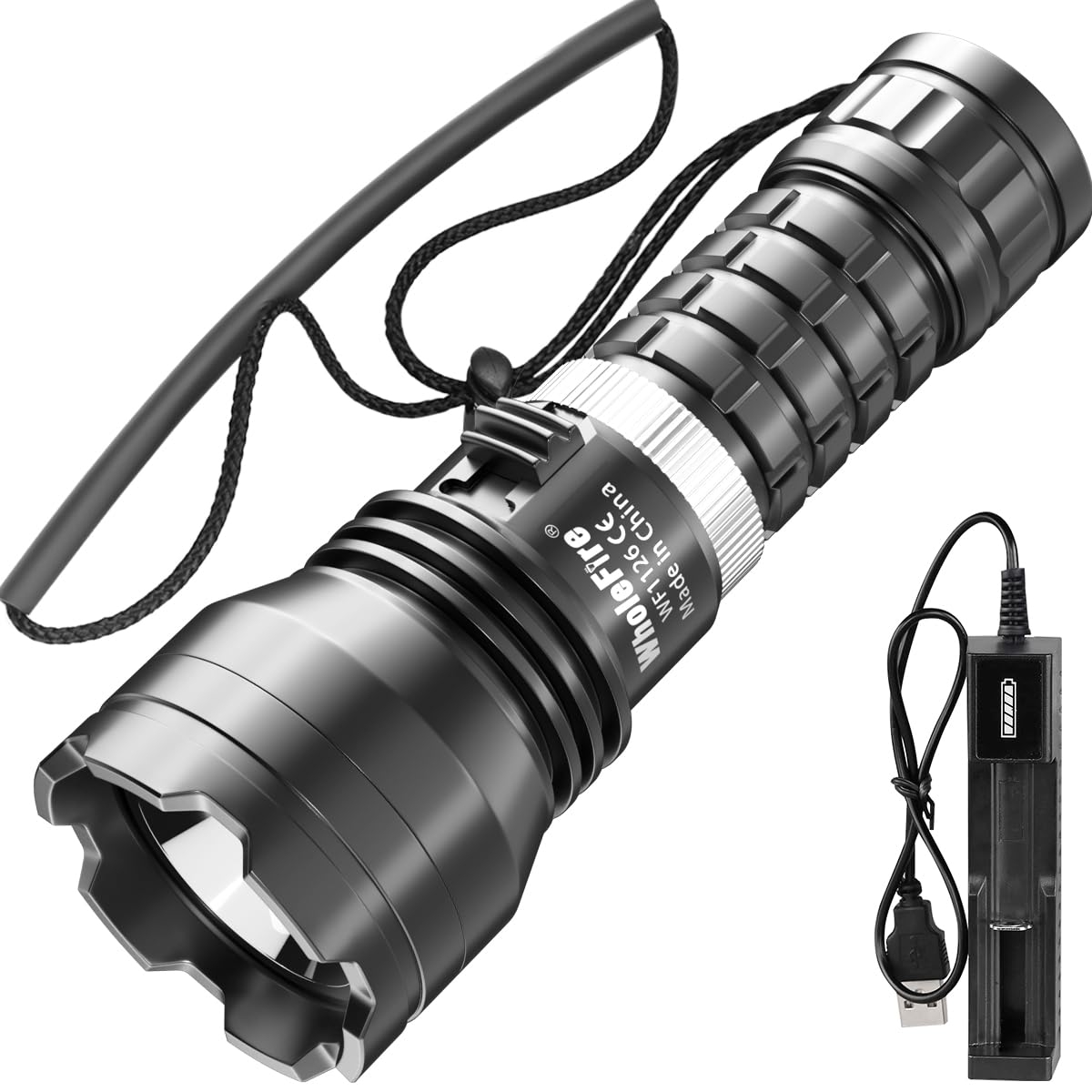 WholeFire 10000 Lumens Scuba Diving Torch, XHP70 Professional 50M Underwater Flashlight IPX8 Waterproof Dive Light LED Submarine Lights for Under Water Deep Sea Cave at Night