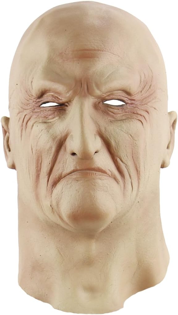 Old Male Disguise Halloween Dress Bruiser Bouncer mask?Bald The Elderly ?