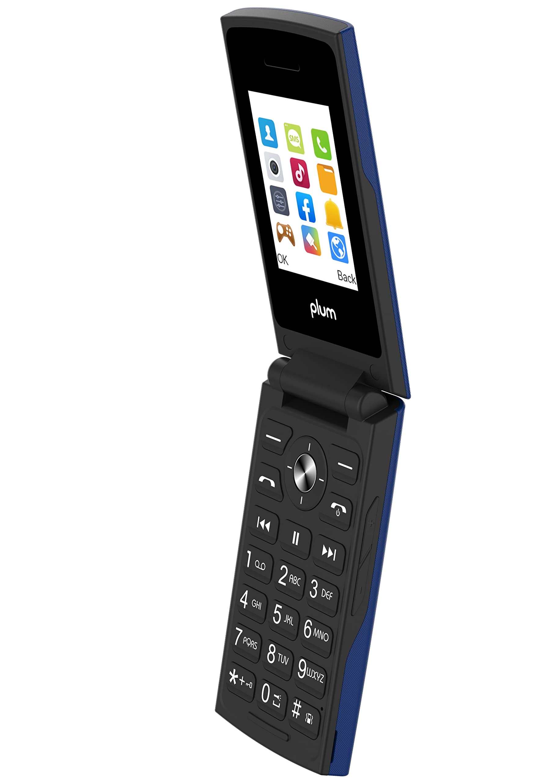 Plum Flipper 4G Volte Unlocked Flip Phone ATT Tmobile Consumer Cellular 2022 Model - Blue