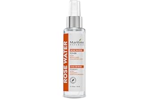 Maritime Naturals Rose Water Toner with Hyaluronic Acid | Hydrating Facial Mist, Setting Spray & Body Mist for Women and Men 