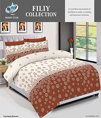 Fantazia Brown Duvet Cover Set Quilt Bedding Set With 2 Pillow Case Bed Sheet Set (Double)